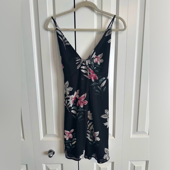 Dynamite Black Dress with Floral Accents - Picture 1 of 3